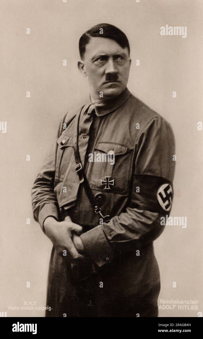 Reichskanzler Adolf Hitler, ca. späte 1930er Postkarte. Uhlich-Fotograf Stockfoto