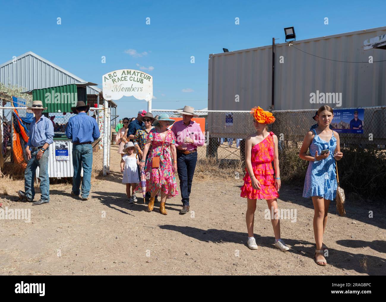 Ladies' Day bei den Brünette Downs ABC Amateur Bush Races, einem traditionellen Outback-Event, Northern Territory, NT, Australien Stockfoto