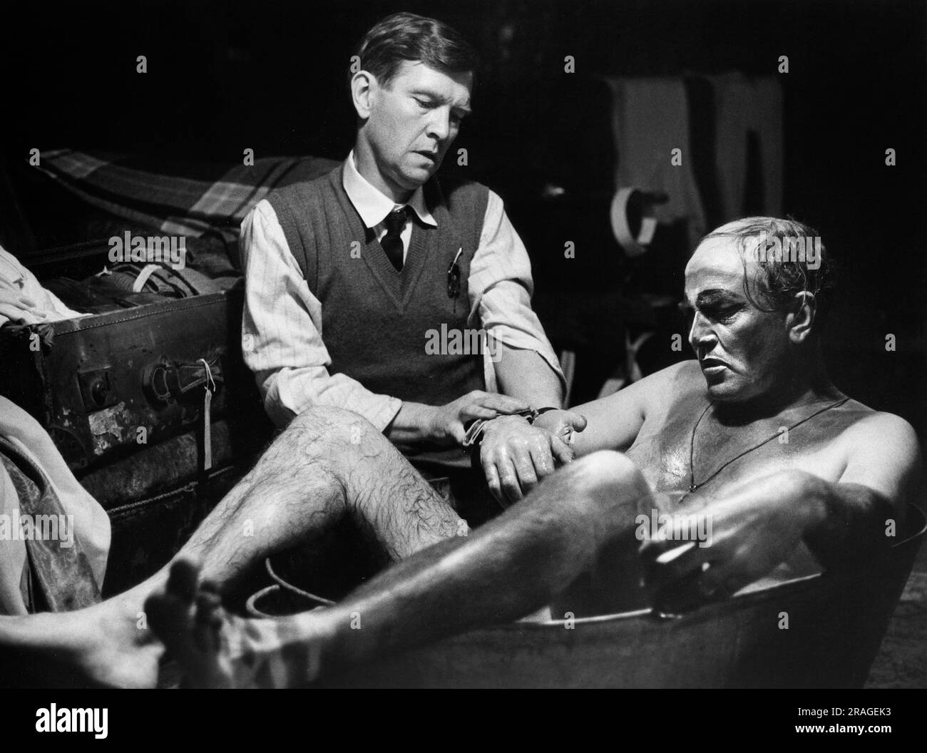 Tom Courtenay, Albert Finney, am Drehort des Films "The Dresser", Columbia Pictures, 1983 Stockfoto