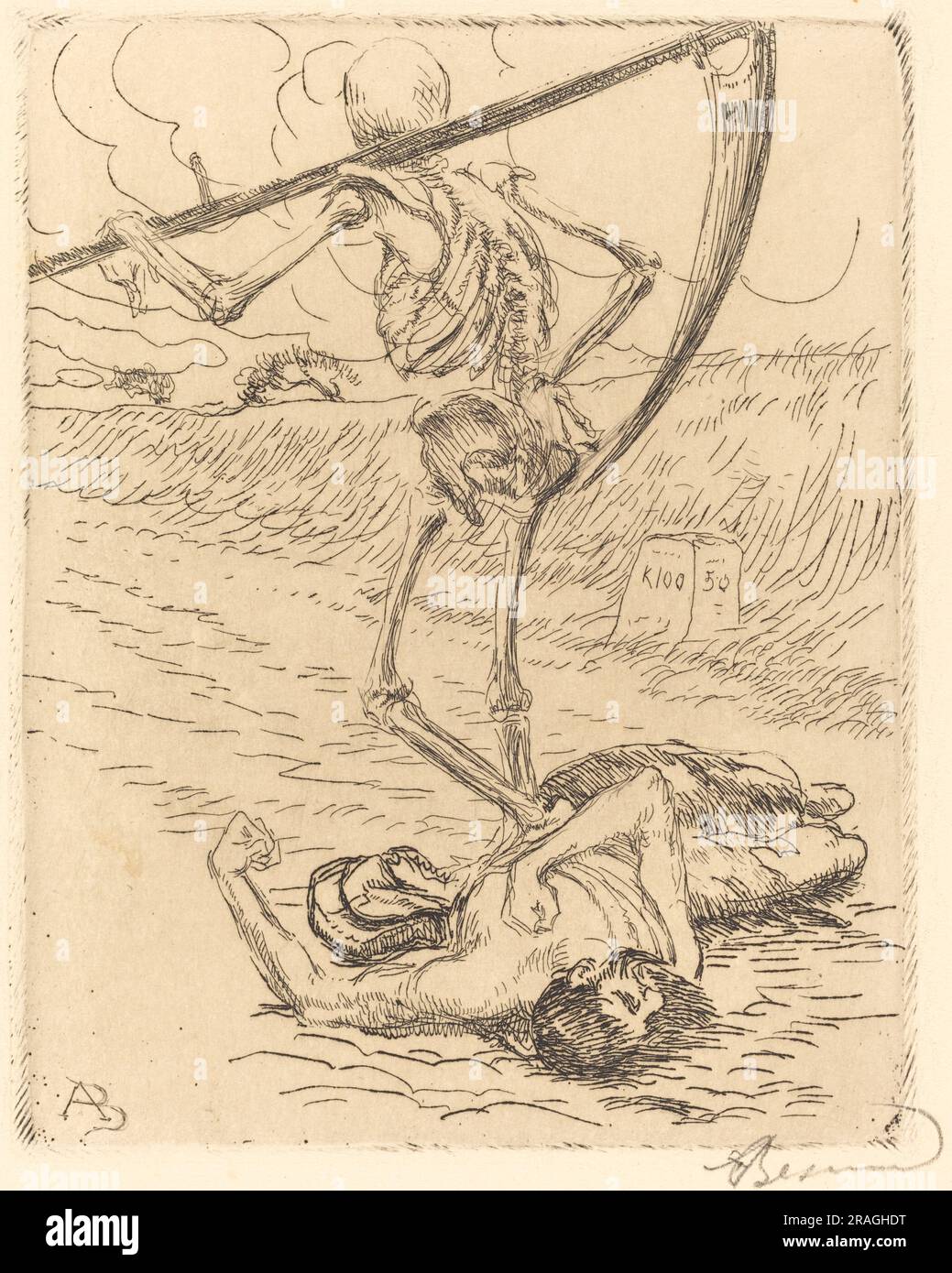 Albert Besnard, Indifferent (Indifférente), 1900, schwarze Ätzung auf gewobenem Papier von Van Gelder Zonen, Platte: 14 x 10,9 cm (5 1/2 x 4 5/16 Zoll) Bogen: 45 x 31,9 cm (17 11/16 x 12 9/16 Zoll), Geschenk von Herrn und Frau Daniel Bell zu Ehren des 50. Jahrestags der National Gallery of Art, 1990.95.26' Stockfoto