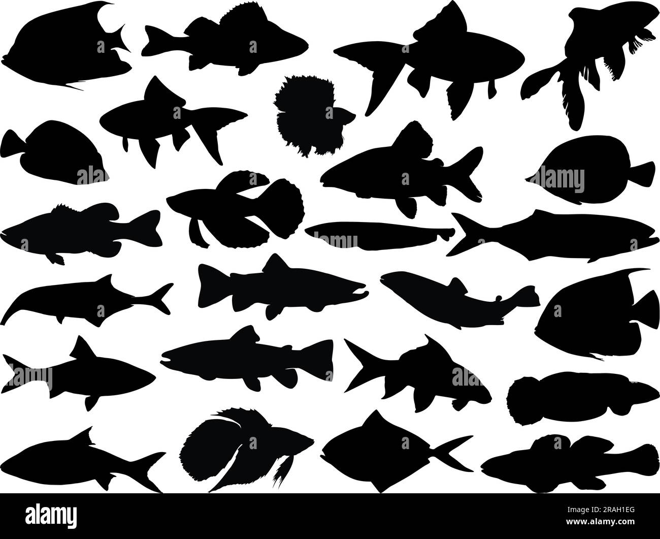 Fischset-Silhouette Stock Vektor