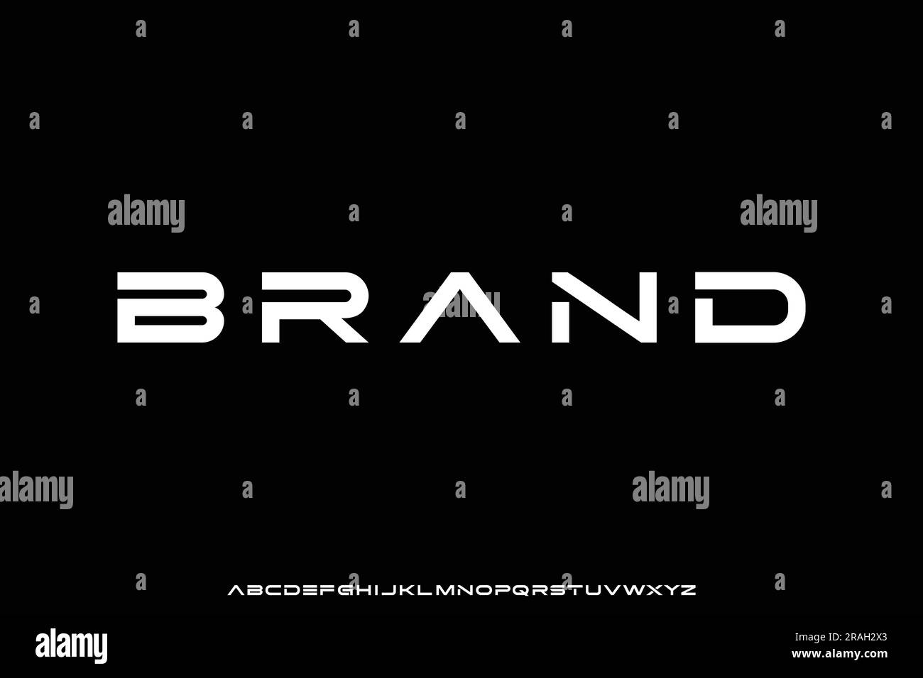 Moderne futuristische Schriftart zeigt Schriftartvektor für Ihre Marke an. Einzigartige Illustration im Typographiestil Stock Vektor