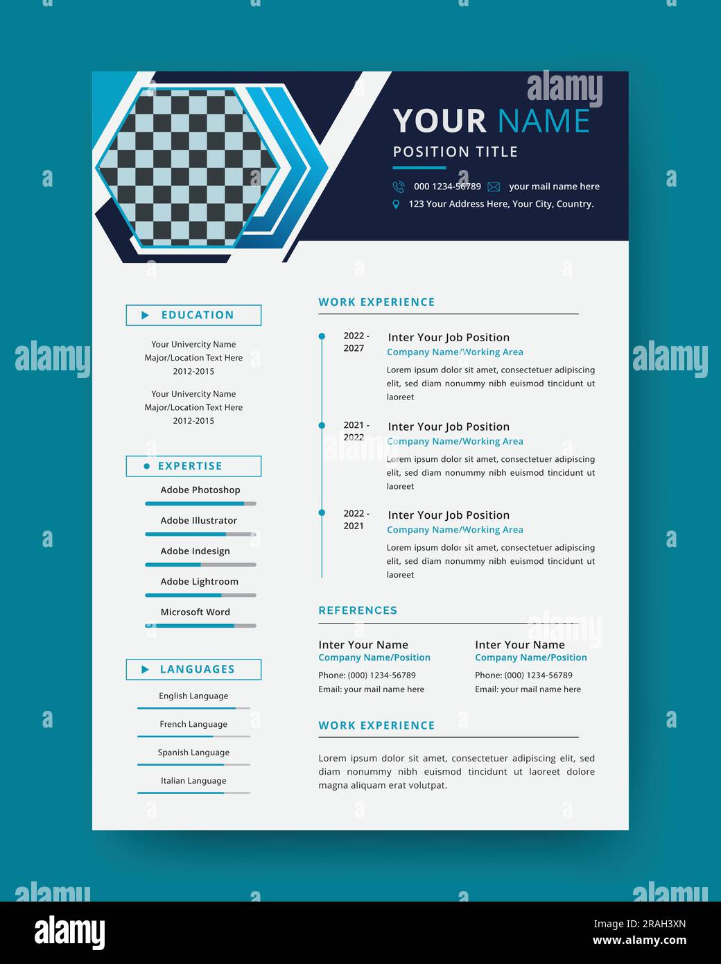 Resume cv curriculum vitae template Stock-Vektorgrafiken kaufen - Alamy