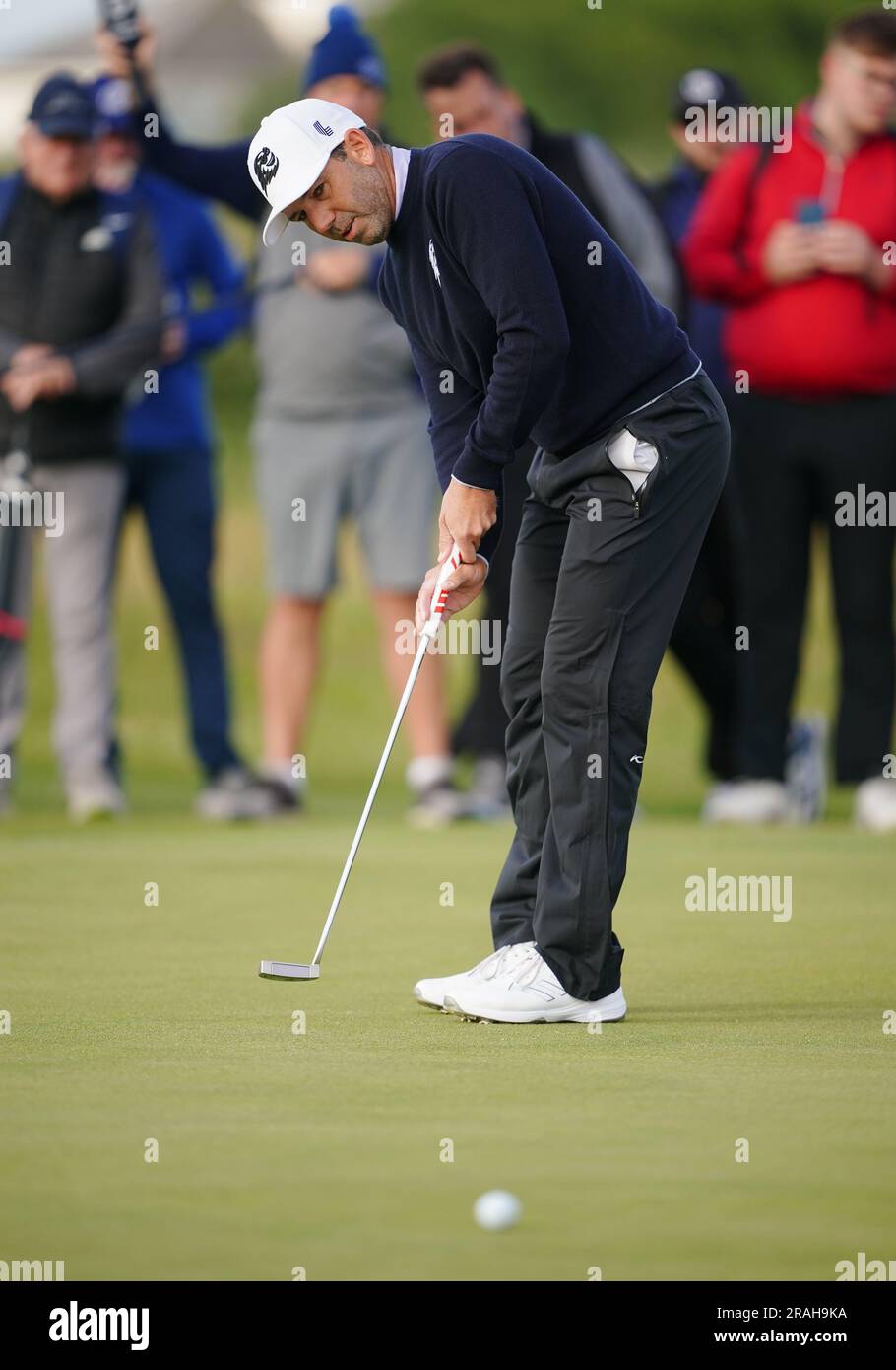 Sergio Garcia während des Open 2023 Final Qualifizierung im West Lancashire Golf Club, Liverpool. Bilddatum: Dienstag, 4. Juli 2023. Stockfoto