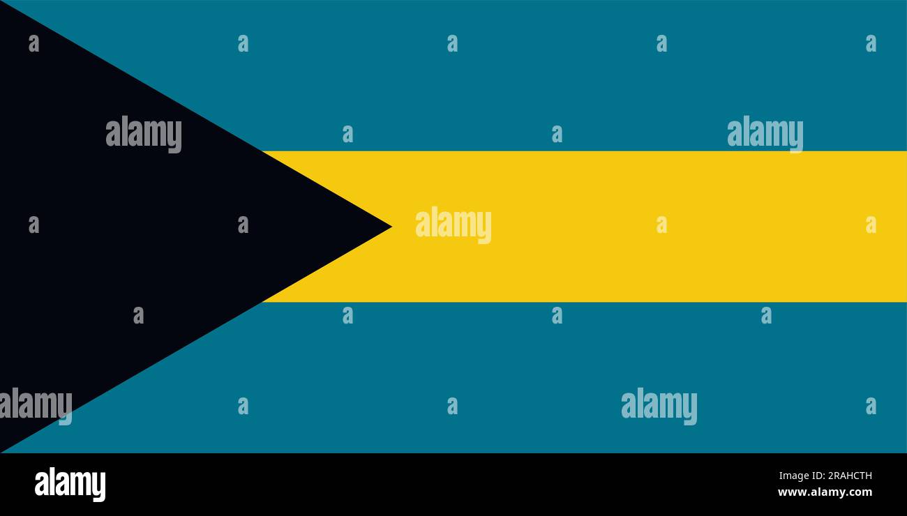 Vektorbild der Nationalflagge von Bahamas. Stock Vektor
