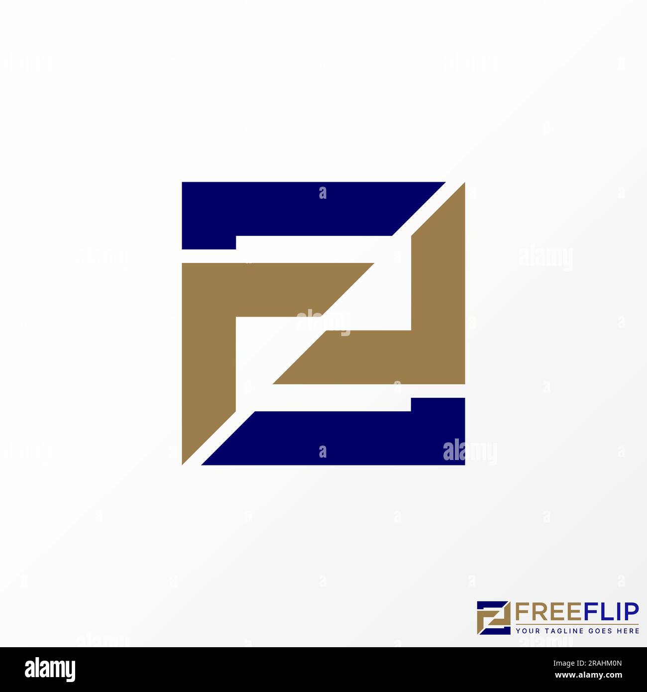 Logo-Design Grafikkonzept kreativ Abstraktes Premium-Vektormaterial Schriftzug F oder FR rechteckige Flip-Flops. Bezieht sich auf das anfängliche Typografie-Monogramm Stock Vektor