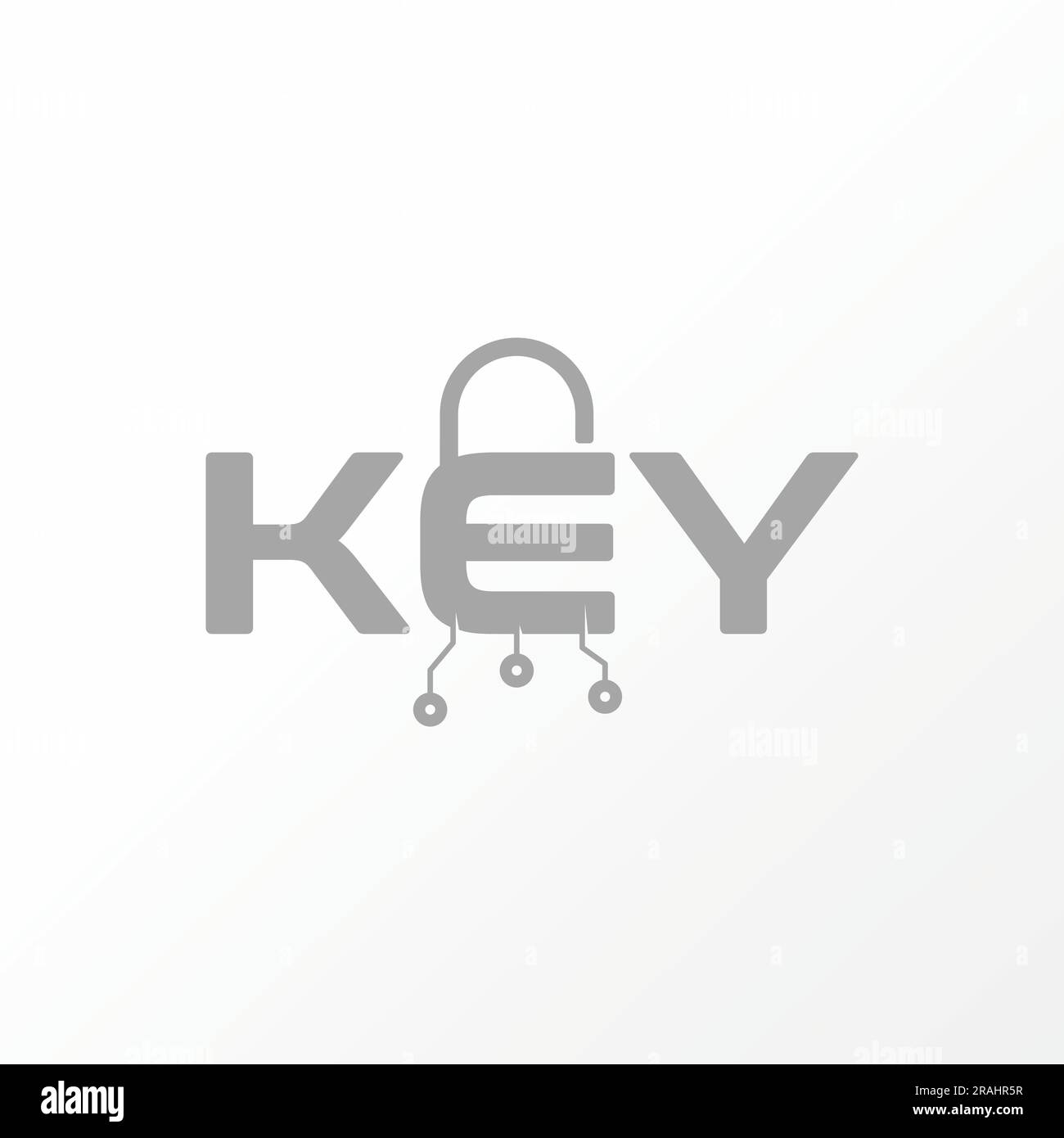 Logo Design Grafikkonzept kreativ Abstract Premium-freier Vektorbuchstabe Schlüsselwort Vorhängeschloss und Dots Tech. In Verbindung mit Typografie-Technologie Stock Vektor