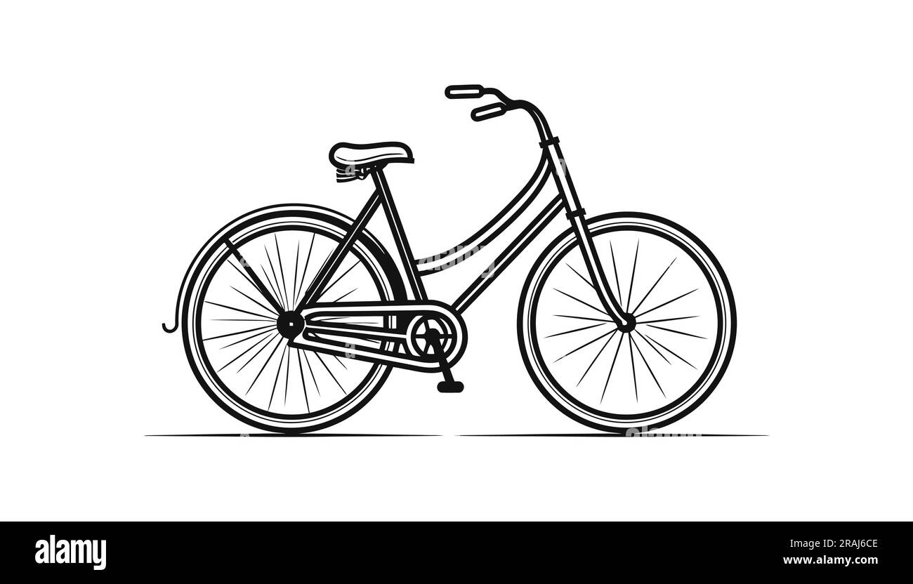 Fahrradsymbol. Flache Abbildung in schwarzer Farbe auf weißem Hintergrund Stock Vektor