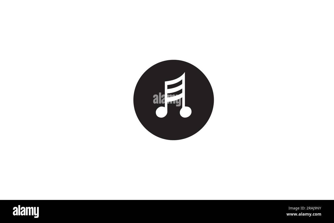 Schwarzes Musiklogo einfaches flaches Symbol auf weißem Hintergrund Stock Vektor
