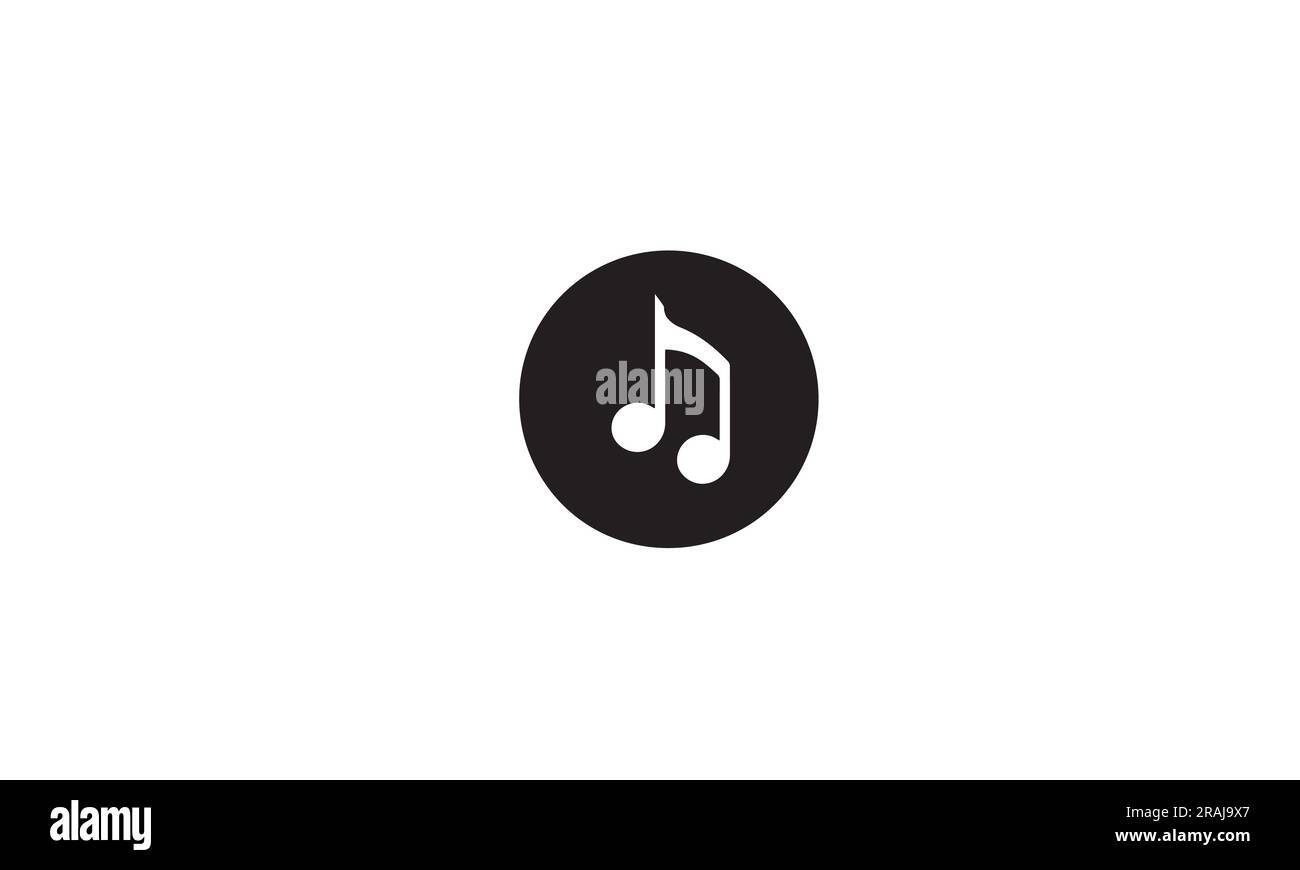 Schwarzes Musiklogo einfaches flaches Symbol auf weißem Hintergrund Stock Vektor