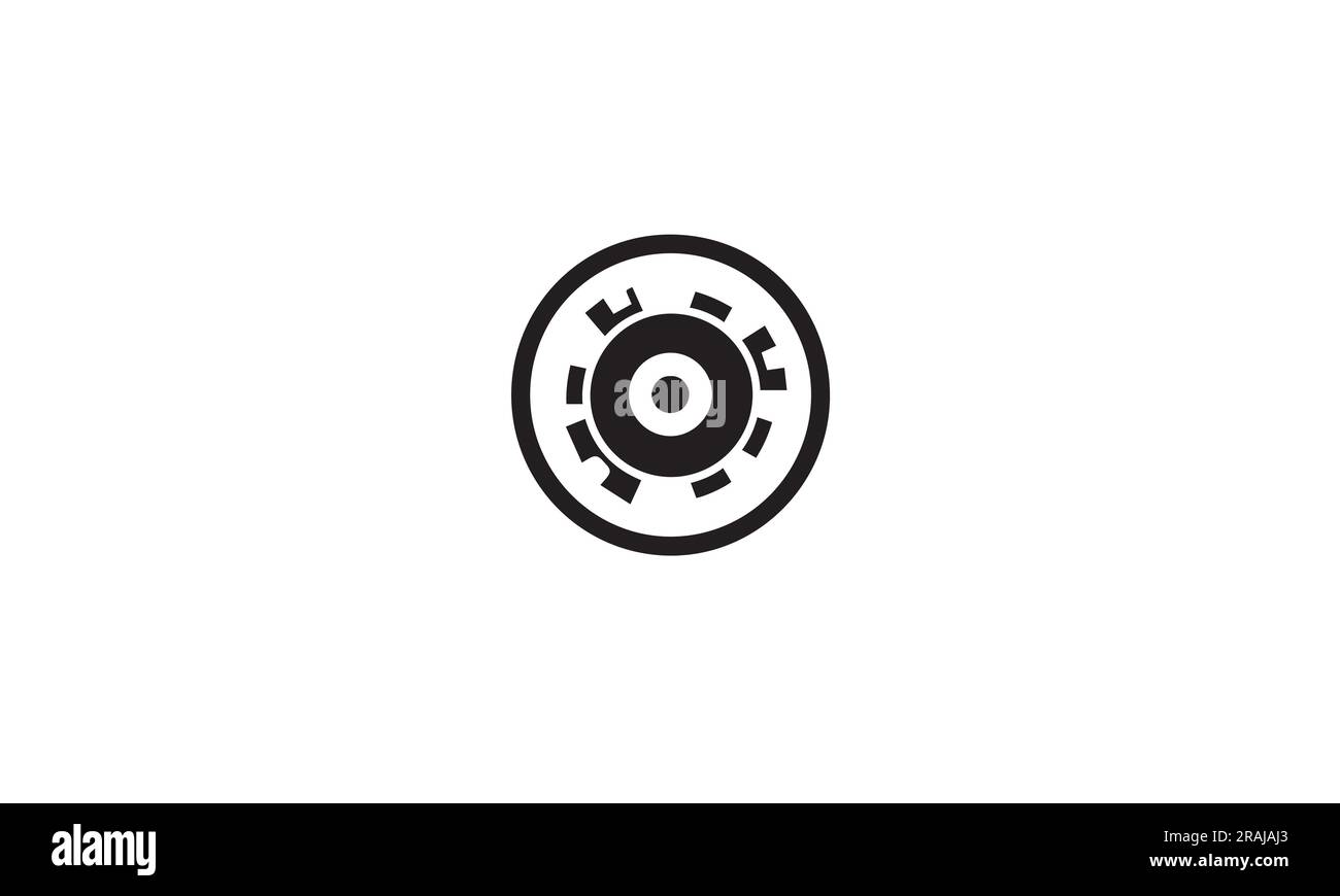 Technologie Reifen Werkstatt Logo schwarz einfaches flaches Symbol auf weißem Hintergrund Stock Vektor