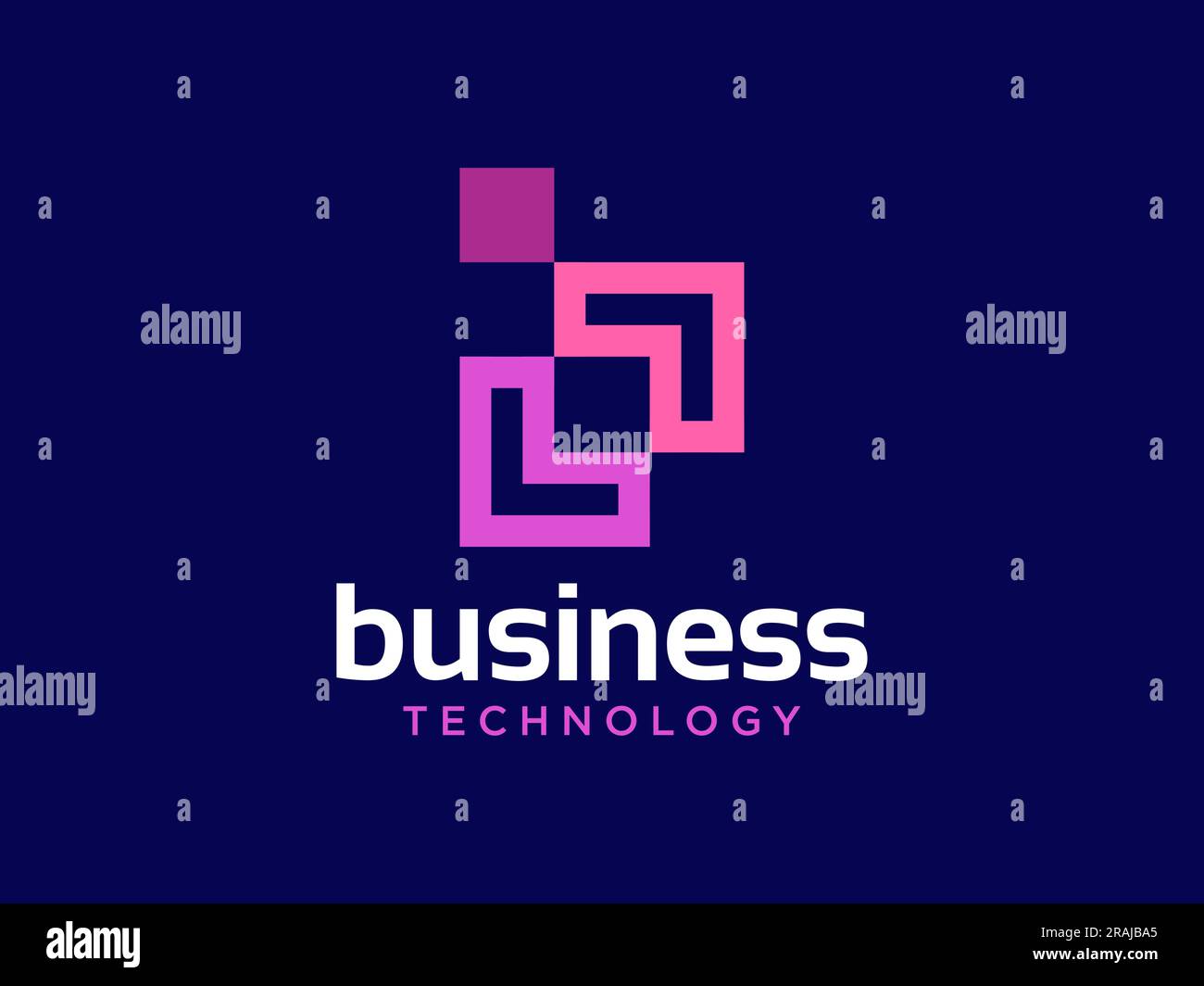 Abstraktes Design mit Buchstabe B und modernem Logo. Kreatives Logo mit hellen Farbverläufen isoliert auf blauem Hintergrund. Vektordarstellung Stock Vektor