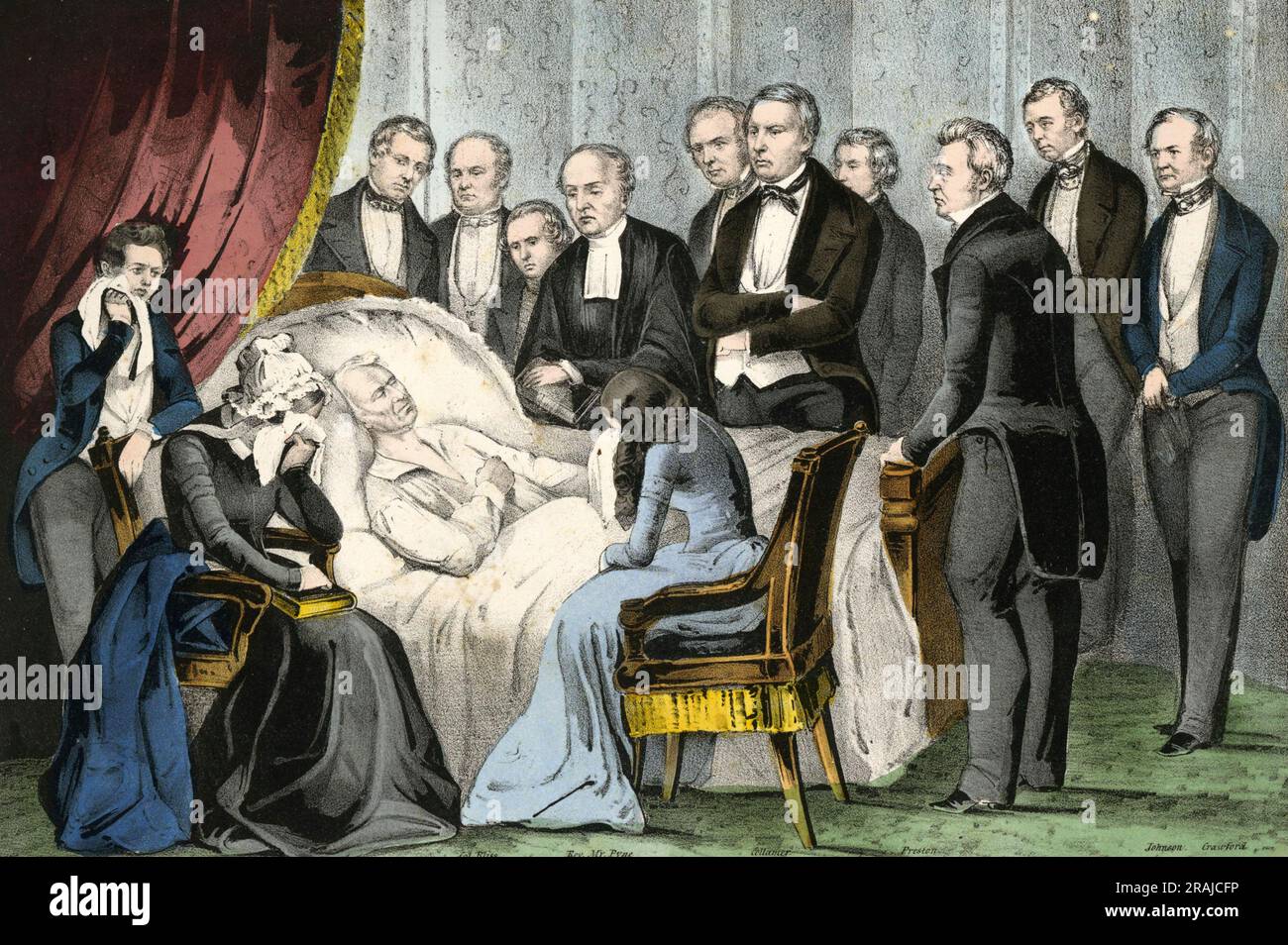 Der Tod von General Zachary Taylor (24. November 1784 - 9. Juli 1850) war der zwölfte Präsident der Vereinigten Staaten. Er war vom 4. März 1849 bis zu seinem Tod im Amt und war nach William Henry Harrison der zweite Präsident, der während seines Amtes starb, Historische, digital restaurierte Reproduktion eines Originals aus dem 19. Jahrhundert. / Tod von General Zachary Taylor, (24. November 1784 bis 9. Juli 1850) war der zwölfte Präsident der Vereinigten Staaten. Er amtierte vom 4. März 1849 bis zu sein Tod und Krieg nach William Henry Harrison der zweiten Präsident, der während seiner Amtszeit verstarb, Historisch, Stockfoto