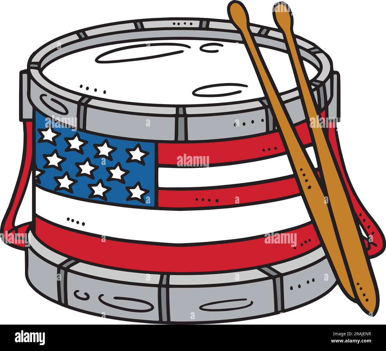 Marching Drum Cartoon Farbige ClipartIllustration