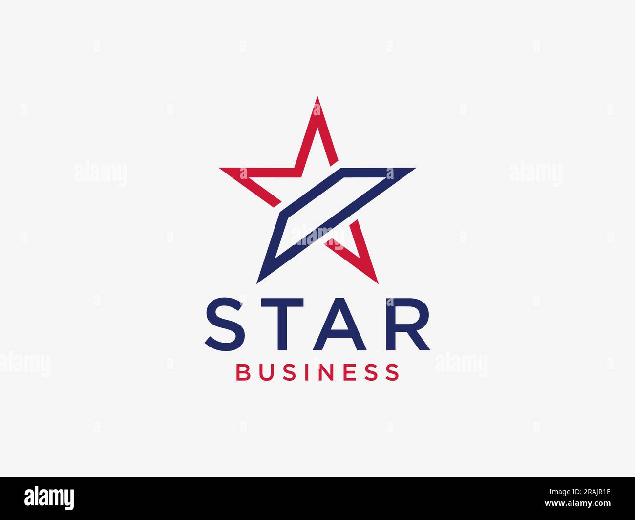 Vorlage für luxuriöses Red Star Logo, elegantes Star Logo. Stock Vektor