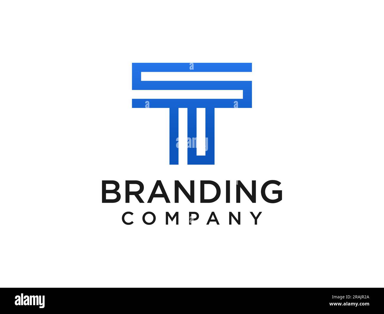 Logo mit Buchstabe „T“ auf weißem Hintergrund. TT Initialen Buchstaben Logo Konzept. T Icon-Design Stock Vektor