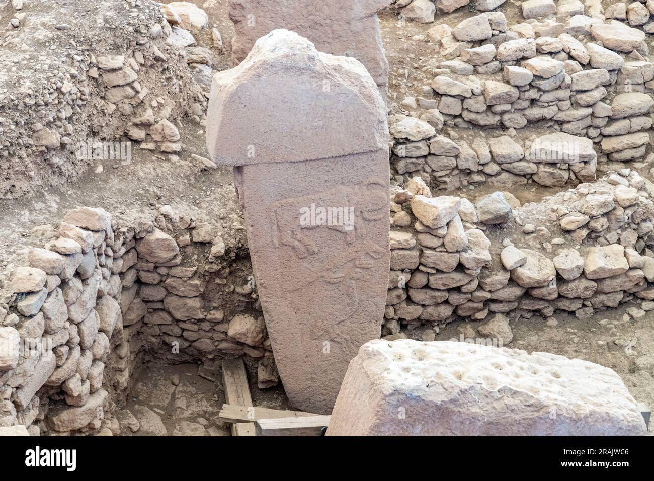 Gobeklitepe in Sanliurfa. Der älteste Tempel der Welt. GobeerivTepe ist ein UNESCO-Weltkulturerbe. Stockfoto