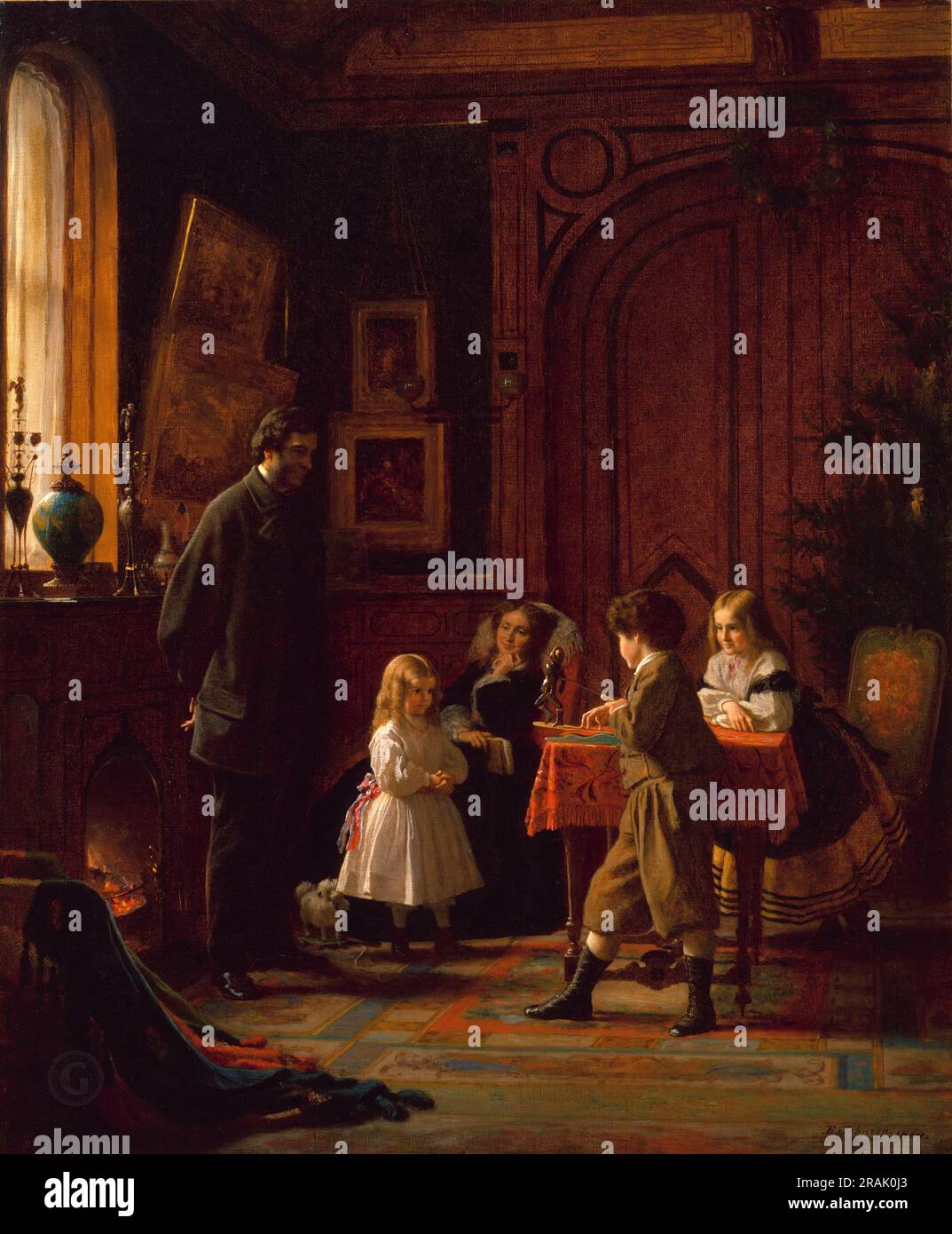 Eastman Johnson - Weihnachten, Die Blodgett Family 1864 Stockfoto