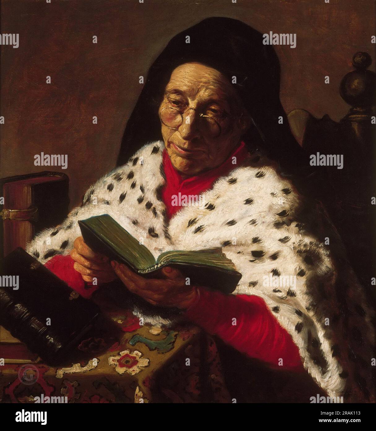 An Lievens, Dutch (aktiv Leiden und Amsterdam), 1607-1674 – Old Woman Reading Stockfoto
