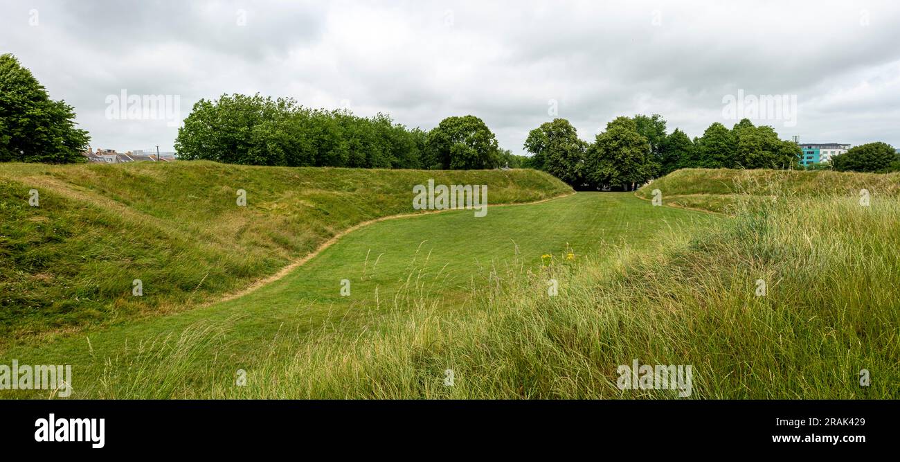 Maumbury Rings Roman Amphitheatre, Dorchester, Dorset, Großbritannien Stockfoto