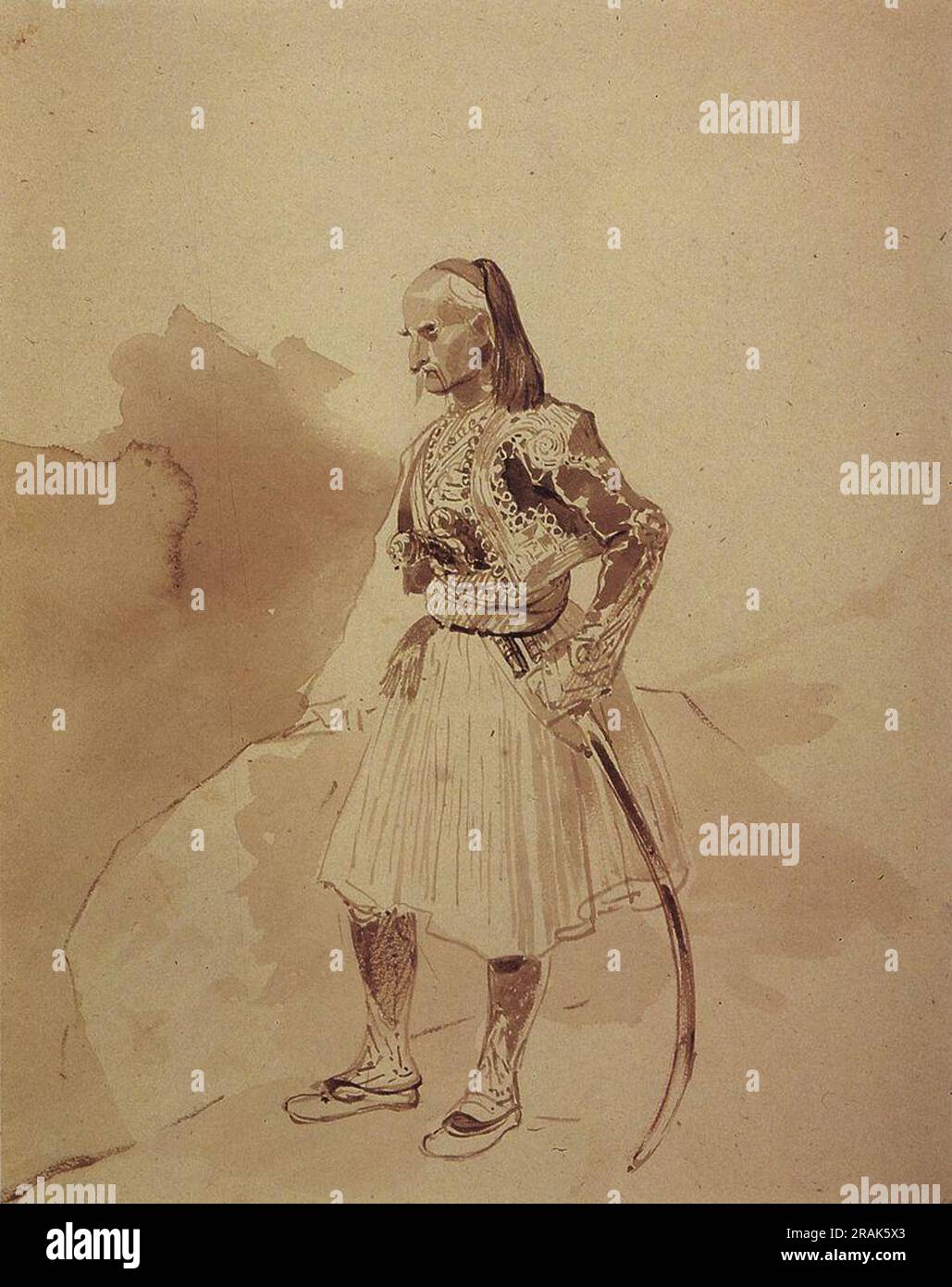 Porträt eines griechischen Aufständischen Theodore Kolokotroni 1835 von Karl Bryullov Stockfoto