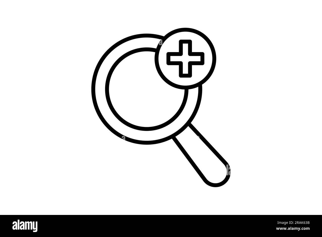 Symbol "Erweitert". Vergrößerungsglas, Suche, Pluszeichen. Liniendesign. Einfache Vektorkonstruktion editierbar Stock Vektor