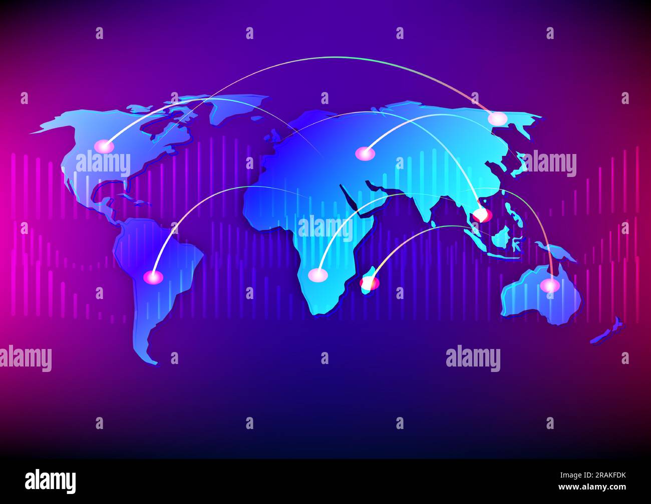Abstrakter Hintergrund digitale globale Technologie Internet-Online-Verbindung futuristische Telekommunikation Linienkunst Geografie Vektordarstellung Stock Vektor