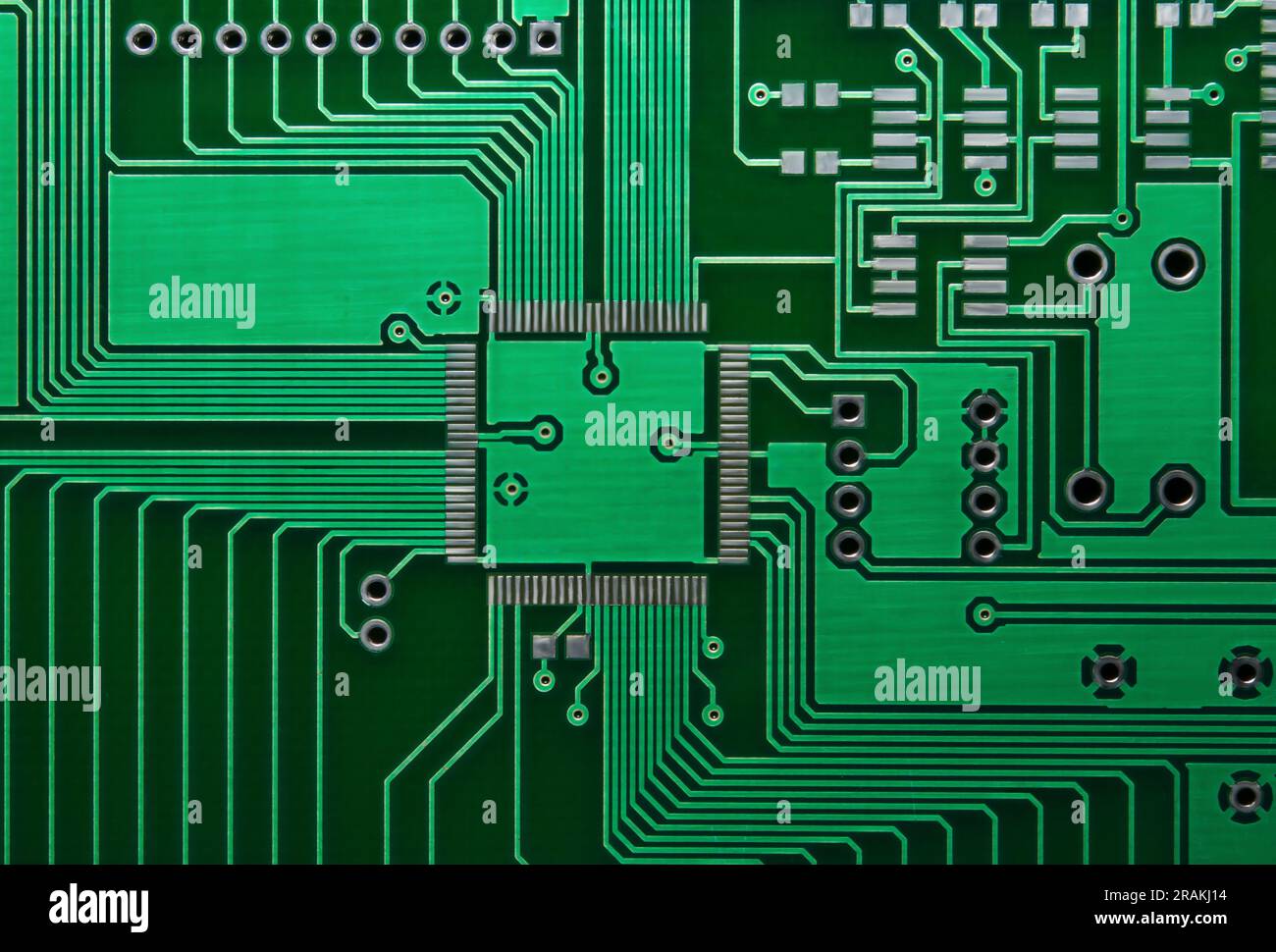 Nahaufnahme der Leiterplatteneinheit. Technologischer Hintergrund Stockfoto