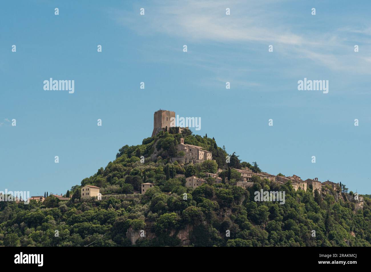 Panoramablick auf die Rocca di Tentennano Stockfoto