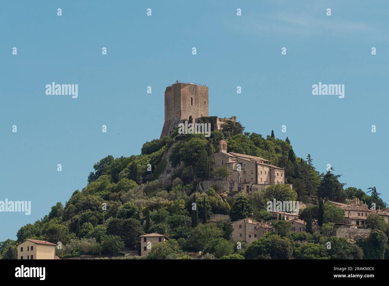 Panoramablick auf die Rocca di Tentennano Stockfoto