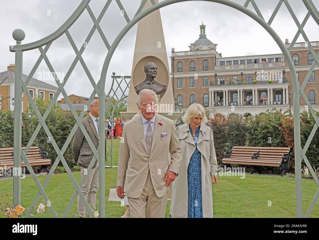 König Karl III. Und Königin Camilla in Poundbury, 27. Juni 2023 Stockfoto