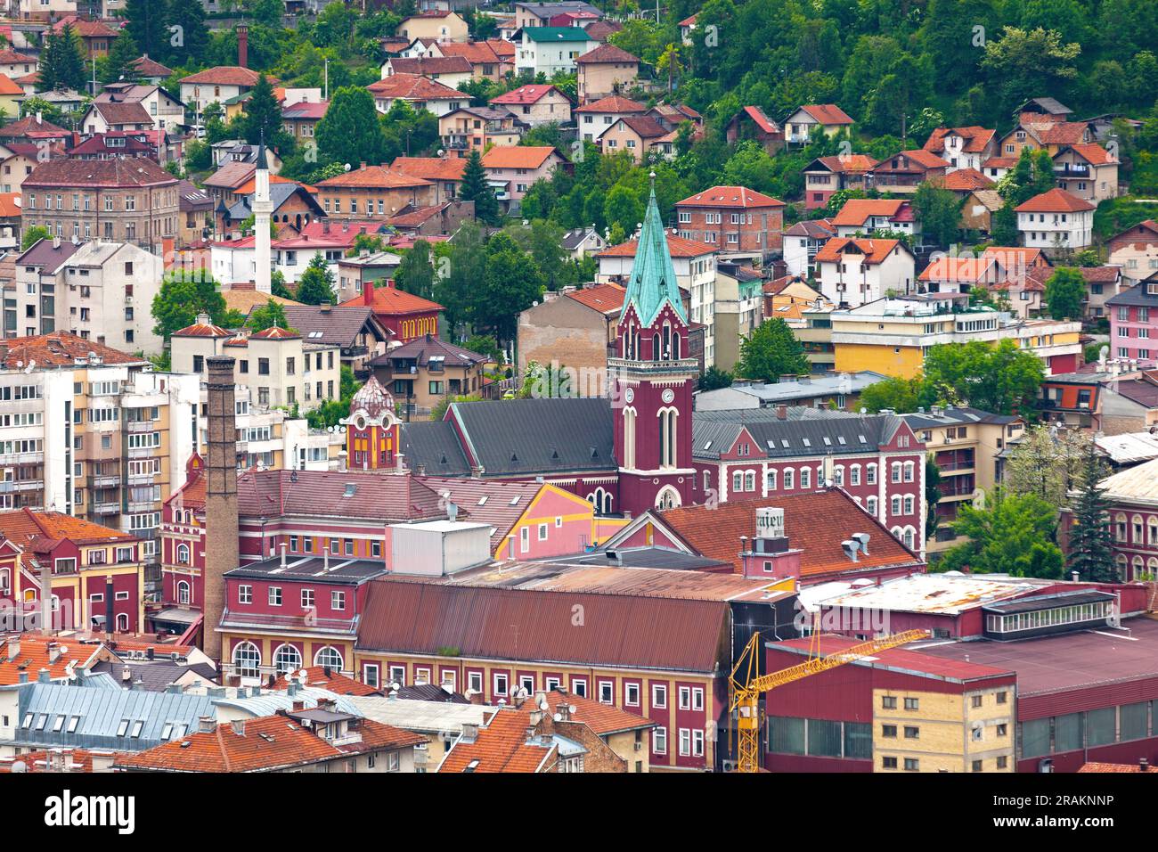 Sarajevo, Bosnien und Herzegowina - 26 2019. Mai: Die Kirche des heiligen Antonius von Padua ist ein römisch-katholischer Ort der Anbetung und ein nationales Denkmal dedi Stockfoto