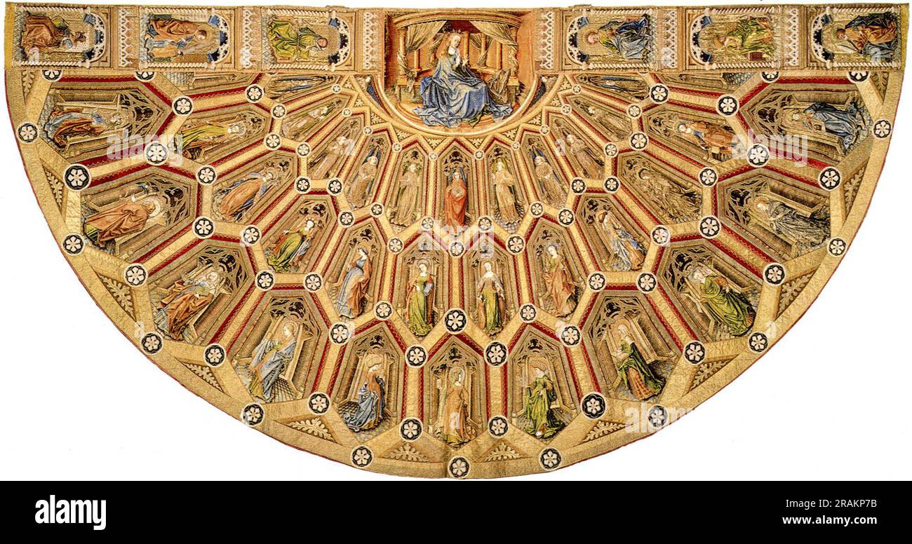 Die liturgischen Gewänder des Ordens des Goldenen Vlies - der Kasten der Jungfrau Maria 1442 von Robert Campin Stockfoto