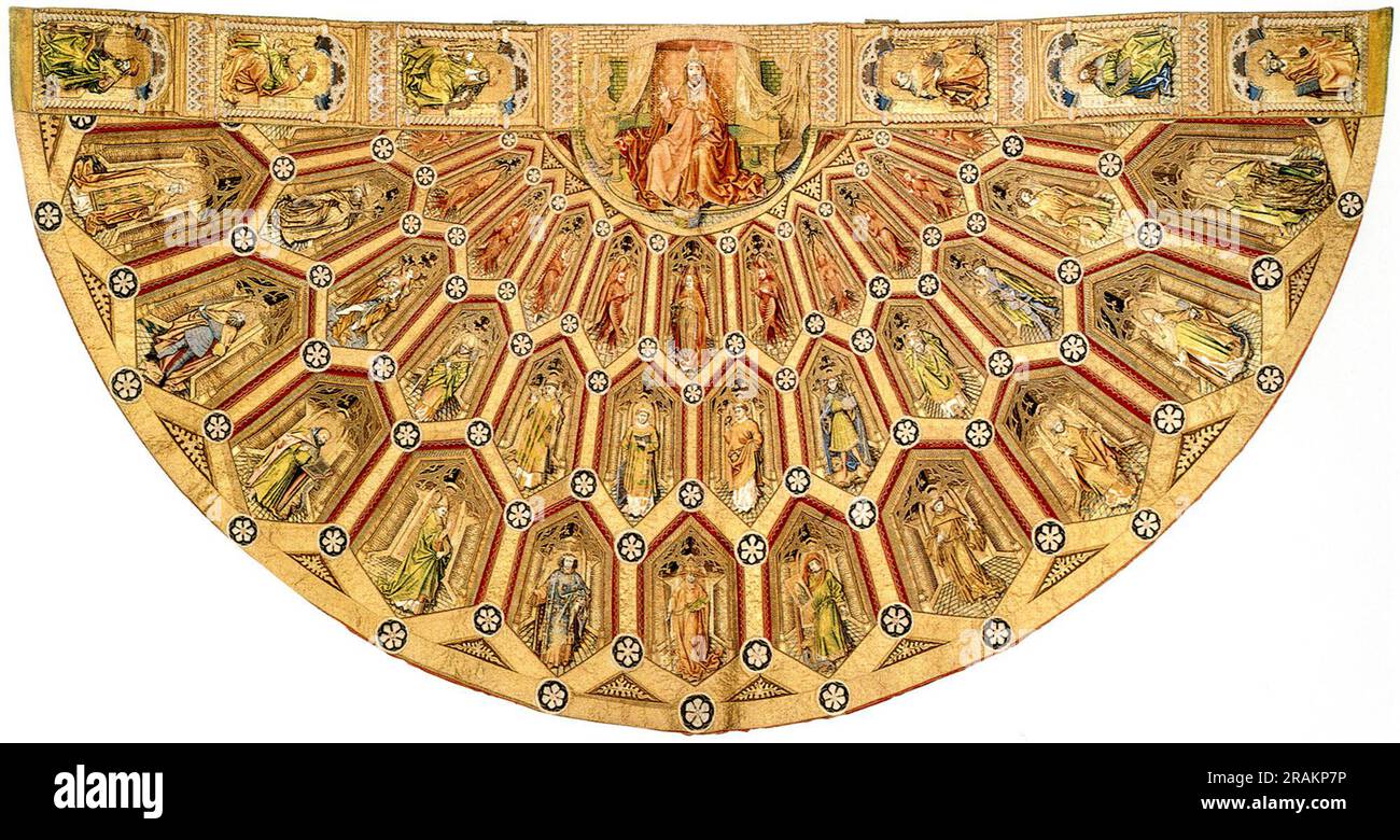 Die liturgischen Gewänder des Ordens des Goldenen Vlies - der Kasten der Jungfrau Maria 1442 von Robert Campin Stockfoto