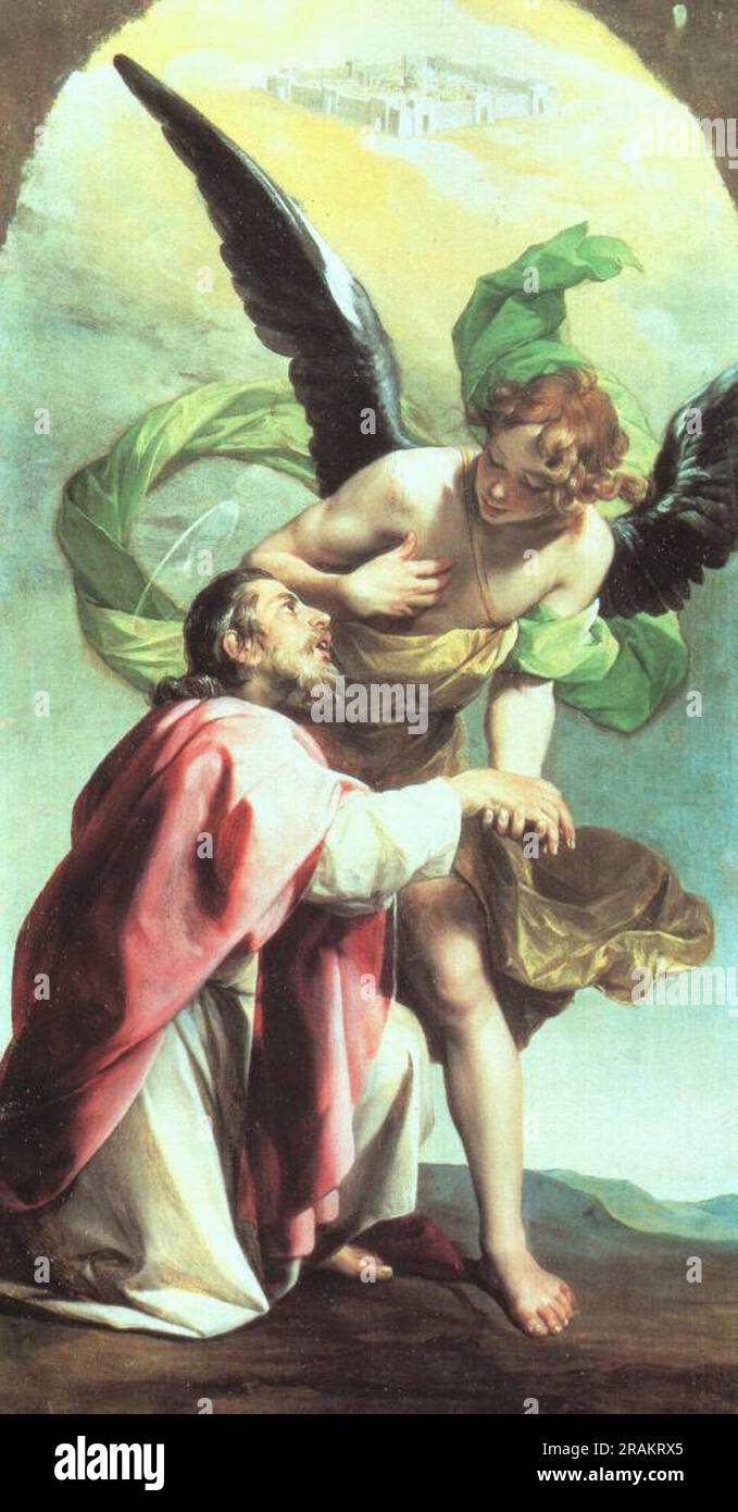 Die Vision des Heiligen Johannes des Evangelisten von Jerusalem 1635; Spanien von Alonzo Cano Stockfoto