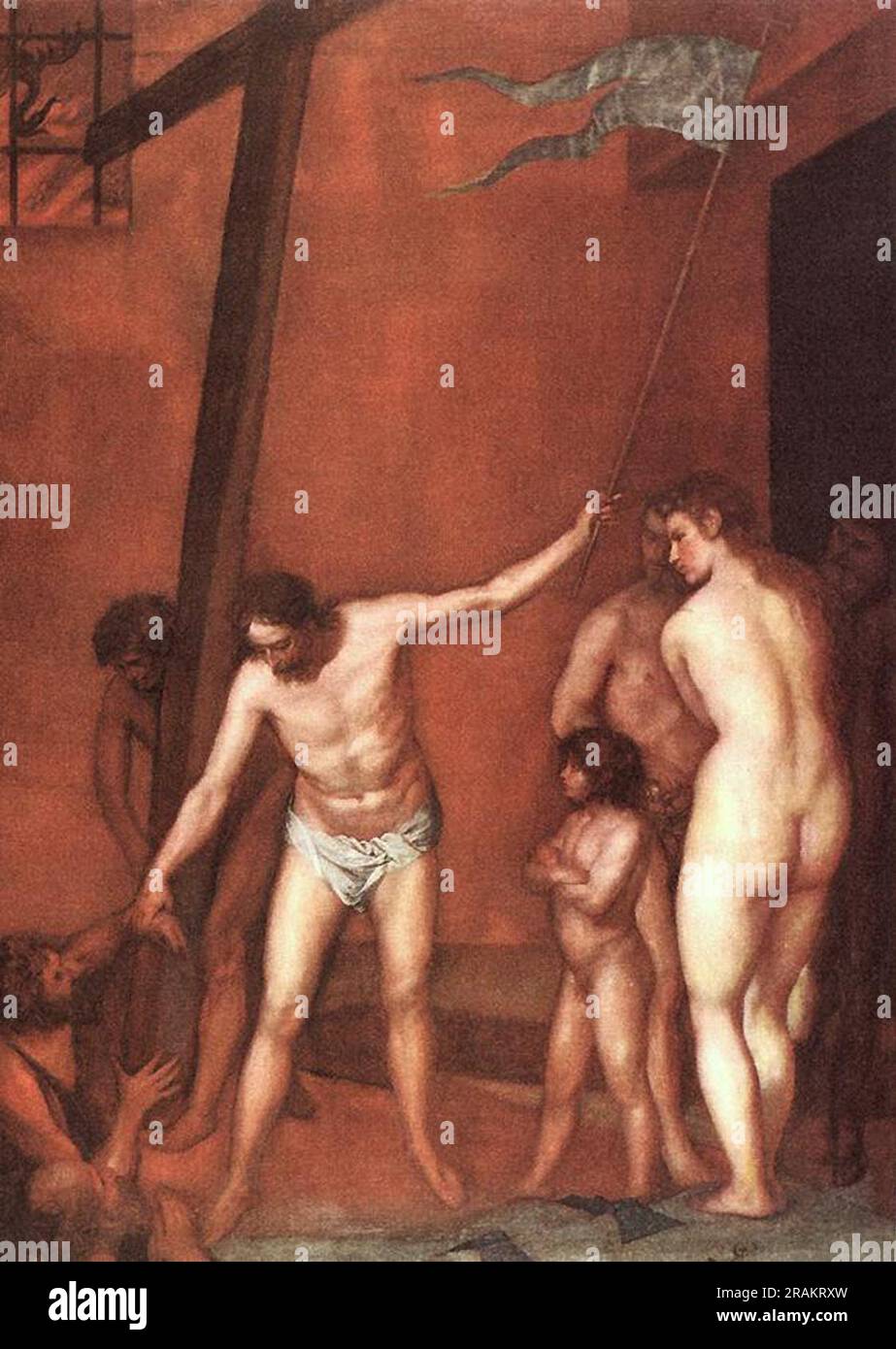 Steigen Sie in den Limbo c.1640; Spanien mit Alonzo Cano ab Stockfoto