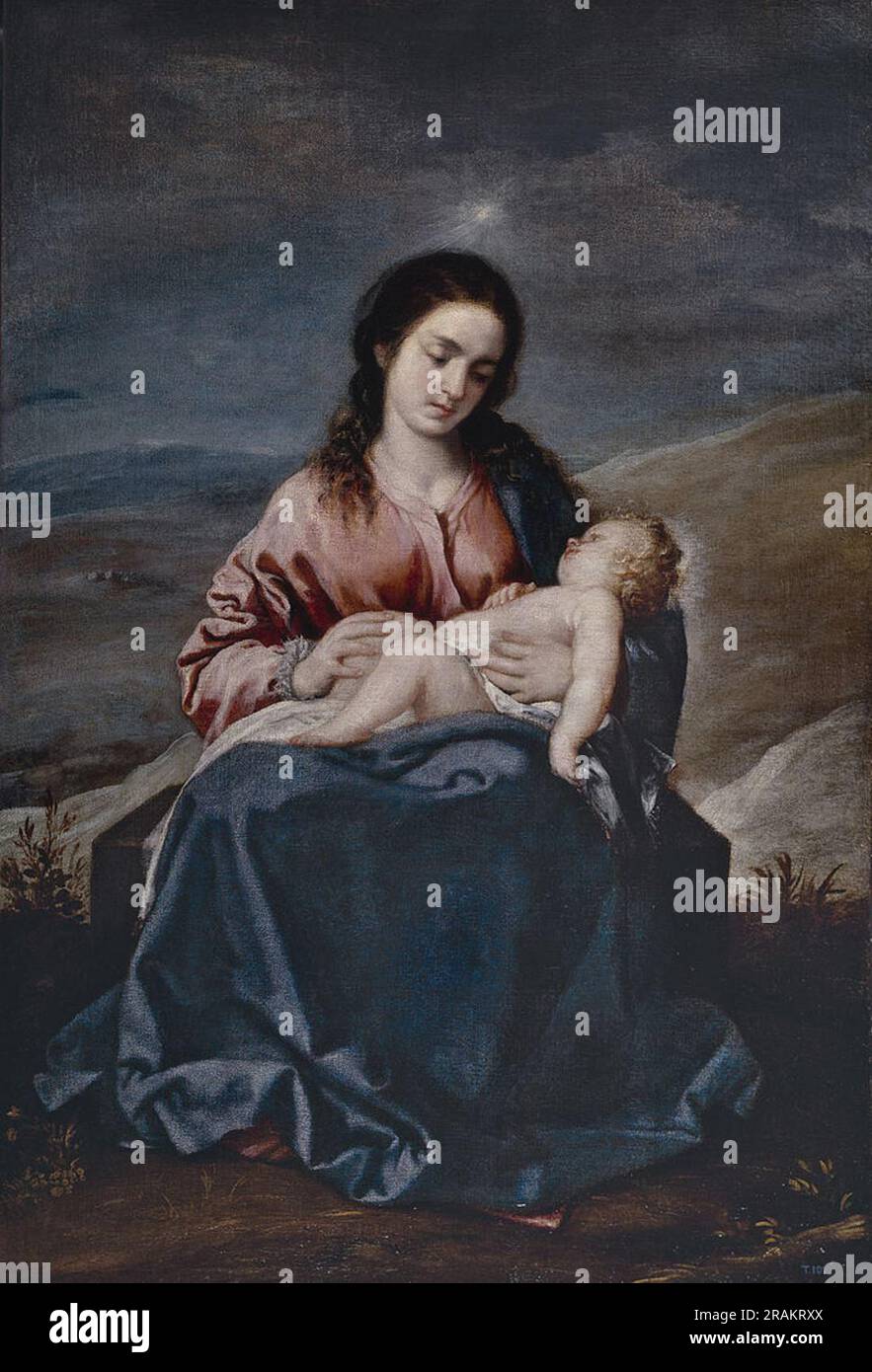 Die Jungfrau und das Kind 1643 von Alonzo Cano Stockfoto