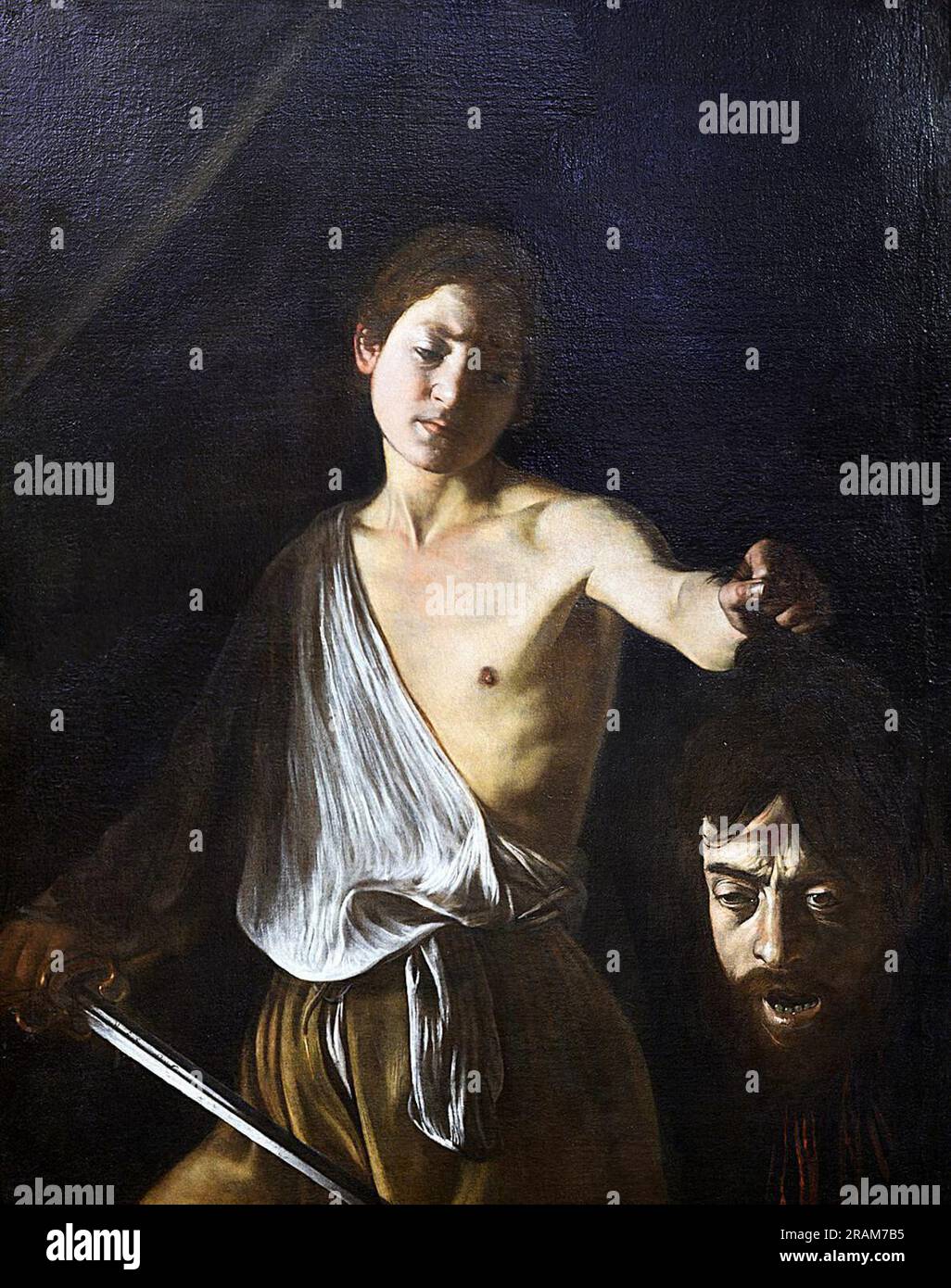 David mit dem Chef von Goliath 1610 von Caravaggio Stockfoto