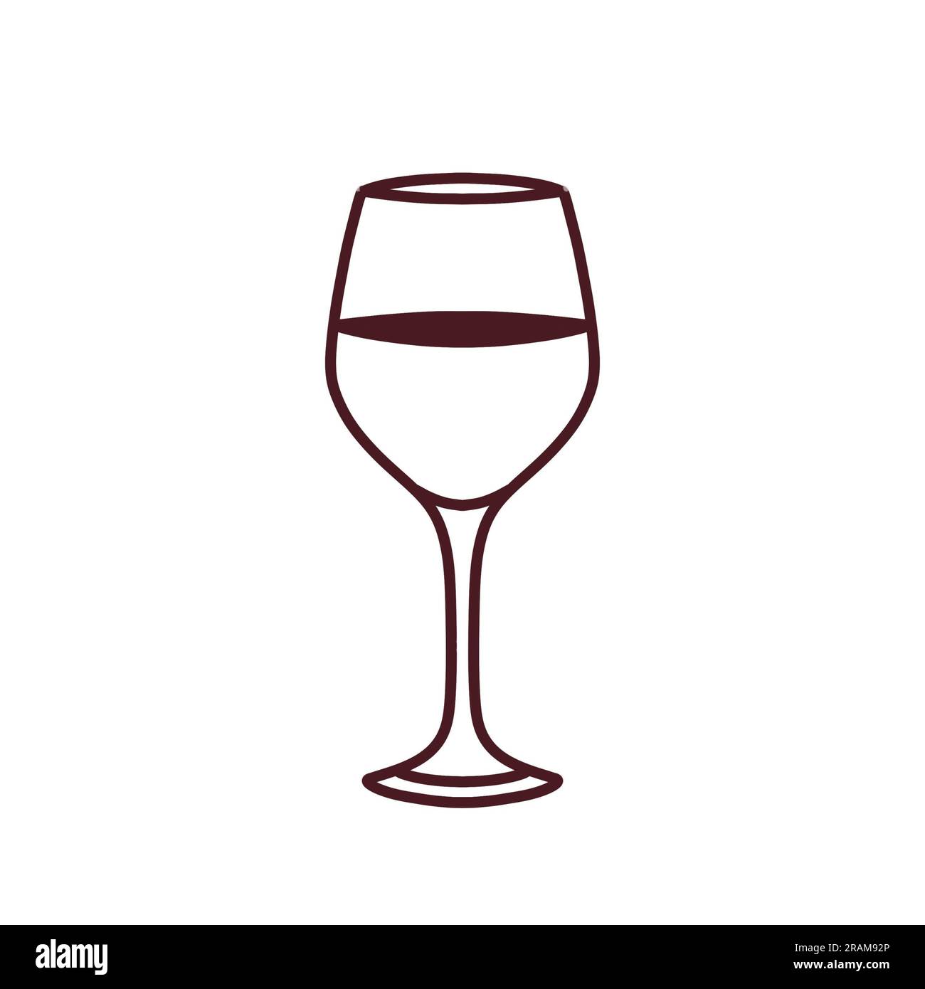 Weinglas. Symbol für Weinglas. Symbol für Instagram Highlights, Geschichten, Websites, andere soziale Netzwerke. Stockfoto