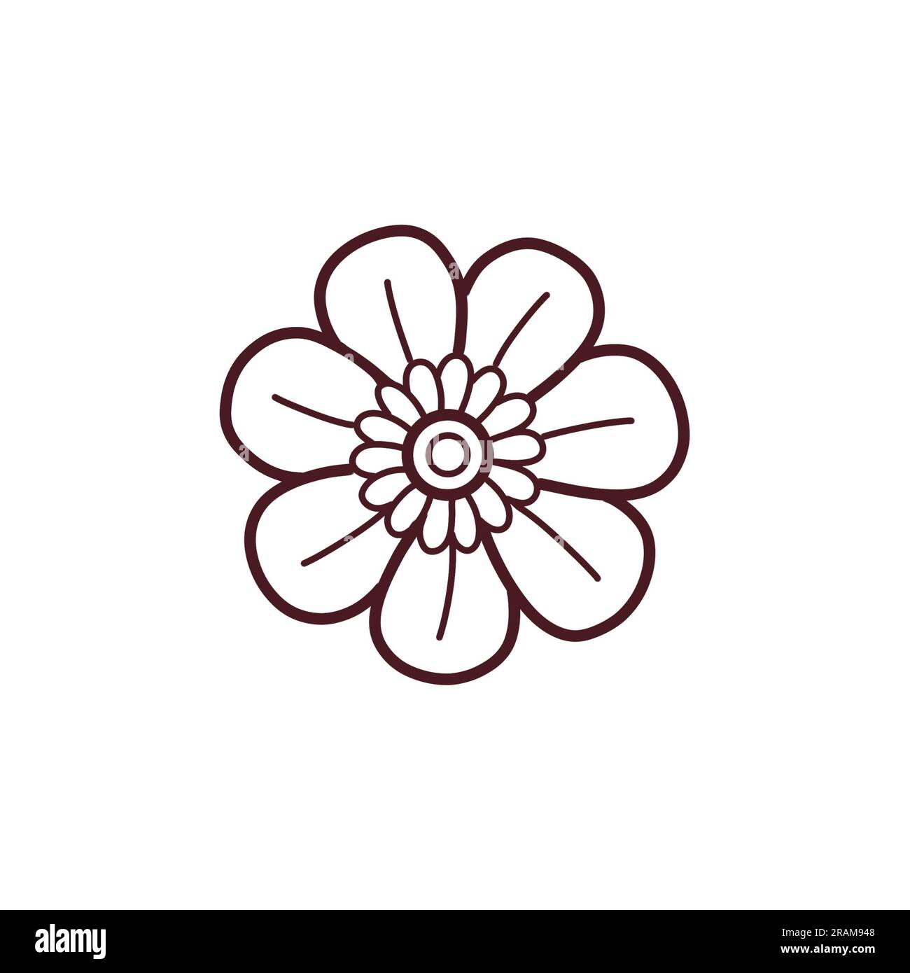Blume. Blumensymbol. Symbol für Instagram Highlights, Storys, Websites, andere soziale Netzwerke. Stockfoto