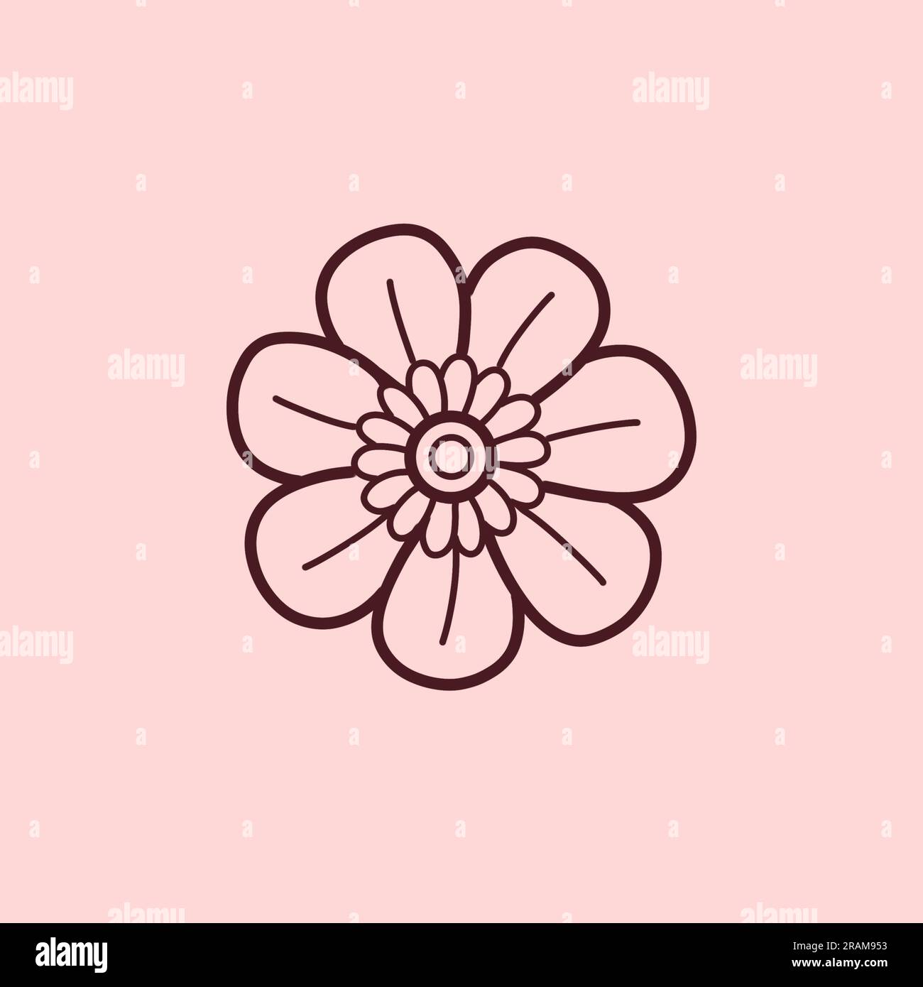 Blume. Blumensymbol. Symbol für Instagram Highlights, Storys, Websites, andere soziale Netzwerke. Stockfoto