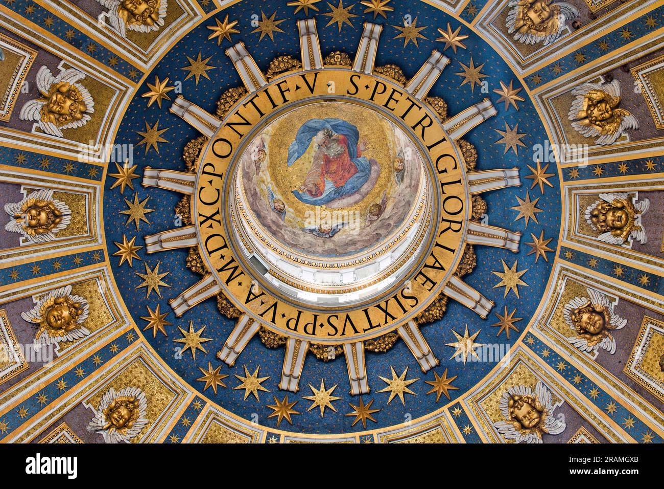 Kuppel der St. Petersdom, San Pietro, Vatikan, Vatikanstadt, Rom, Lazio, Italien Stockfoto