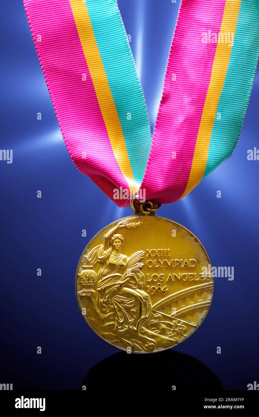 1984 Goldmedaille der Olympischen Spiele von Los Angeles Stockfoto