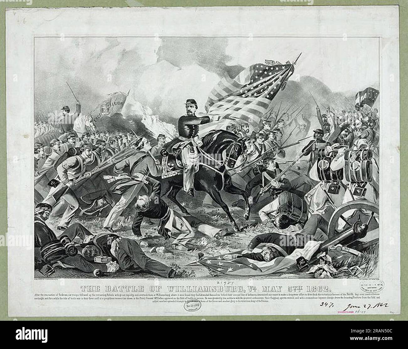 Die Schlacht von Williamsburg, VA Mai 5. 1862 1862 von Currier und Ives Stockfoto