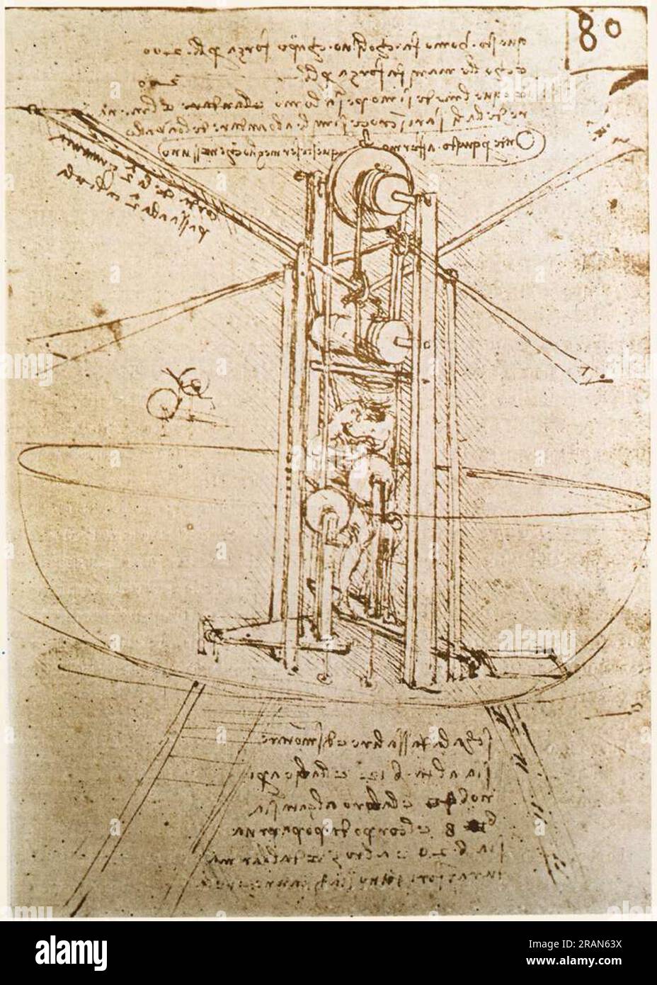 Flugmaschine c.1487; Mailand, Italien, von Leonardo da Vinci Stockfoto