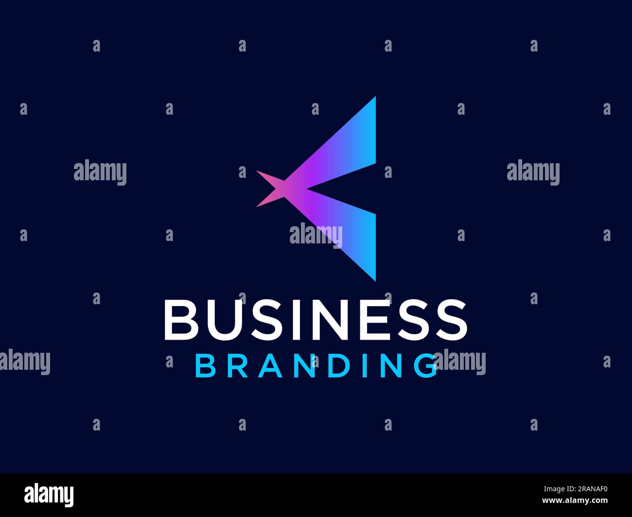 Abstraktes ursprüngliches Logo mit Buchstabe K. Roter Blau Verlaufender Geometrischer Pfeil Rasterbild. Verwendbar für Unternehmens- und Technologielogos. Design-Te Mit Flat-Vector-Logo Stock Vektor