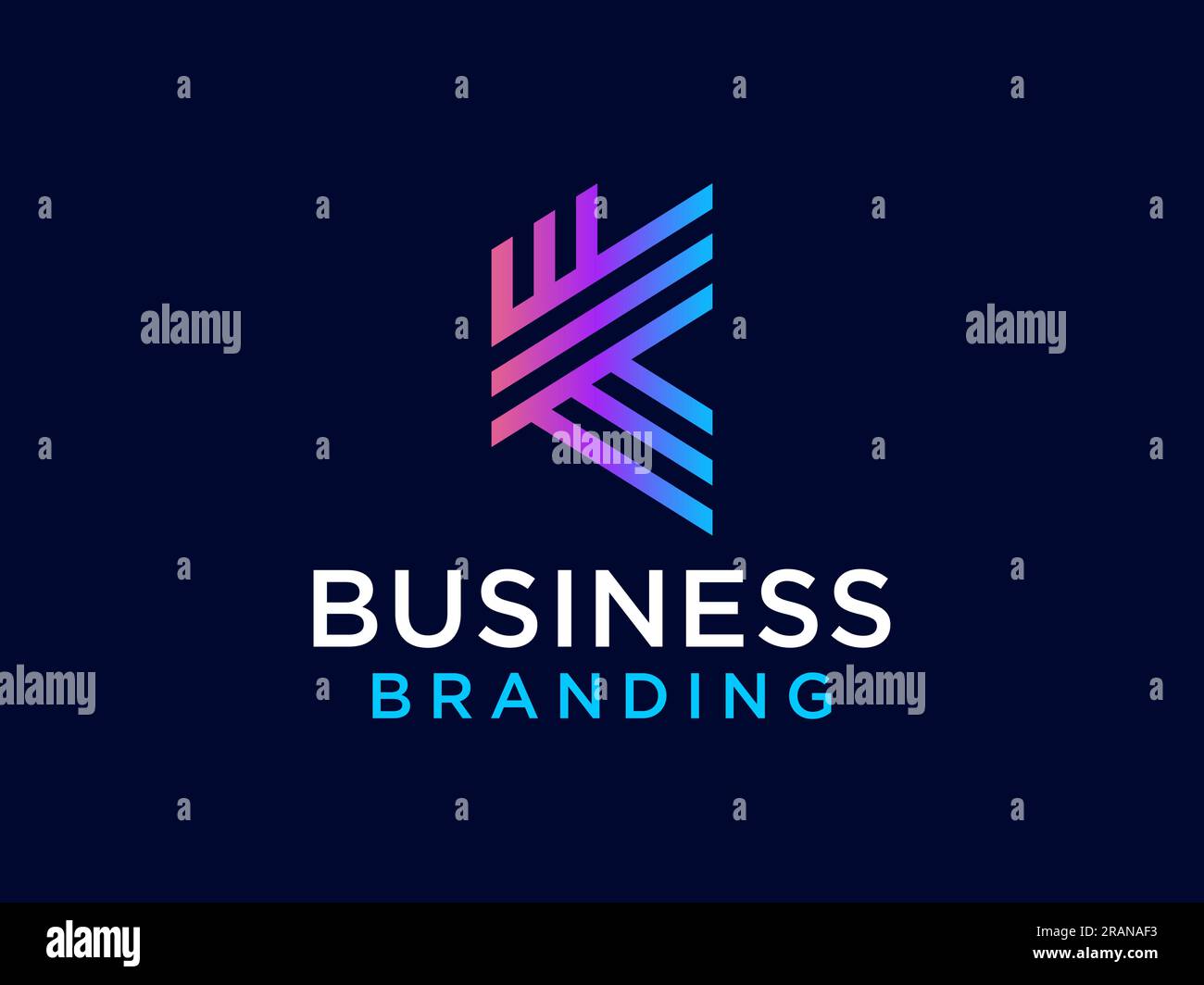 Abstraktes ursprüngliches Logo mit Buchstabe K. Roter Blau Verlaufender Geometrischer Pfeil Rasterbild. Verwendbar für Unternehmens- und Technologielogos. Design-Te Mit Flat-Vector-Logo Stock Vektor