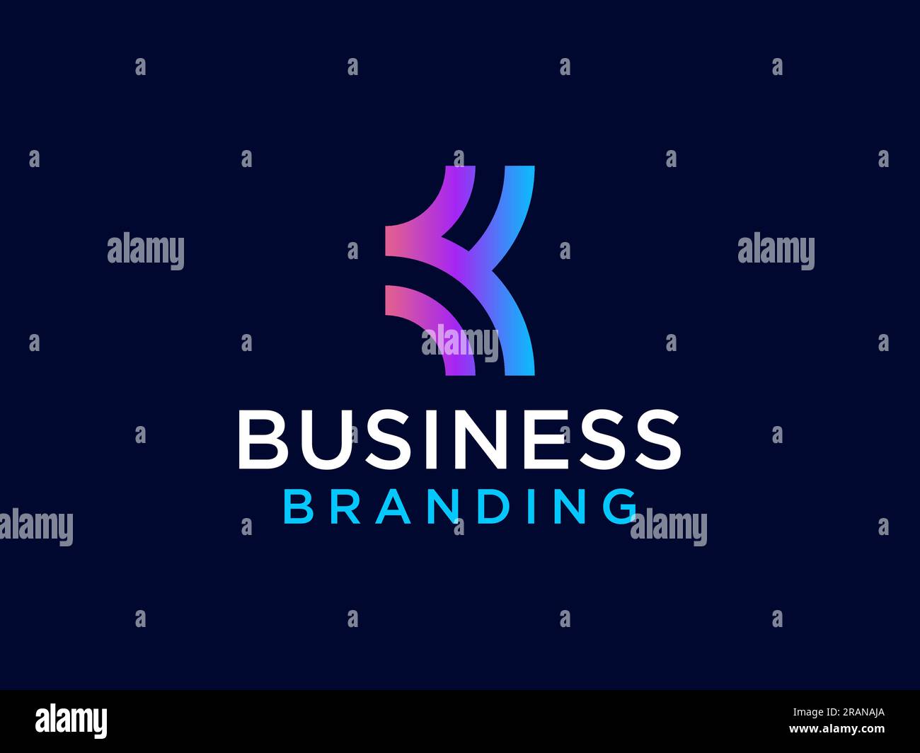 Abstraktes ursprüngliches Logo mit Buchstabe K. Roter Blau Verlaufender Geometrischer Pfeil Rasterbild. Verwendbar für Unternehmens- und Technologielogos. Design-Te Mit Flat-Vector-Logo Stock Vektor