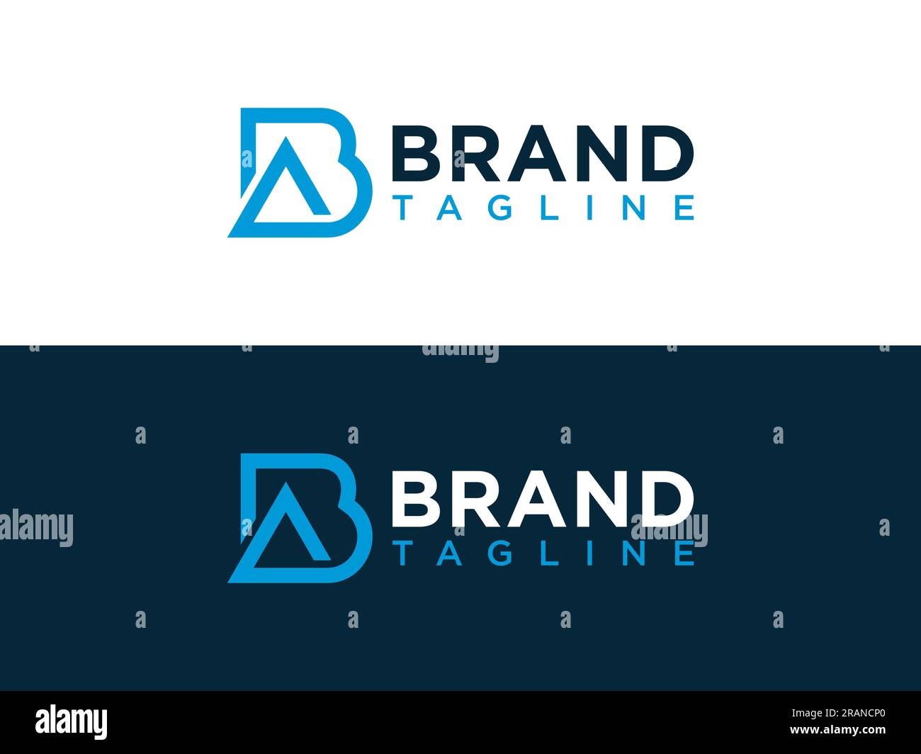 Abstraktes ursprüngliches Buchstabe-B-Logo. Blaue Form mit isoliertem negativem Raum auf doppeltem Hintergrund. Verwendbar für Unternehmens- und Branding-Logos. Flaches Vektorlogo Stock Vektor