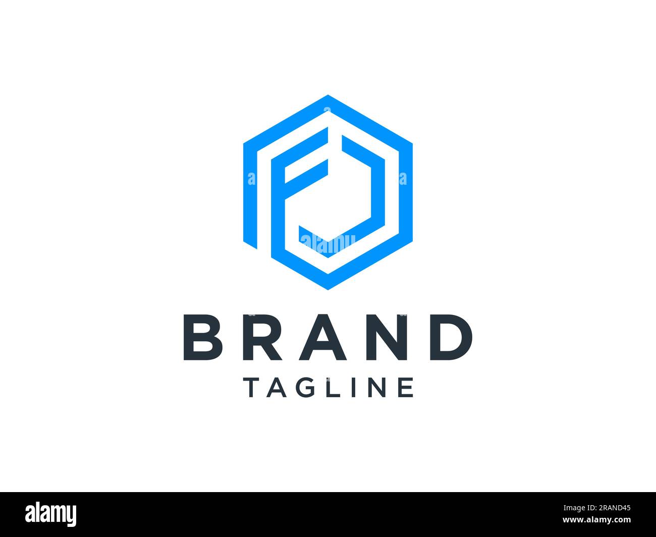 Abstraktes ursprüngliches Buchstabe-F-Logo. Blaue lineare abgerundete Form, isoliert auf weißem Hintergrund. Verwendbar für Unternehmens- und Branding-Logos. Beschreibung Des Flat-Vector-Logos Stock Vektor